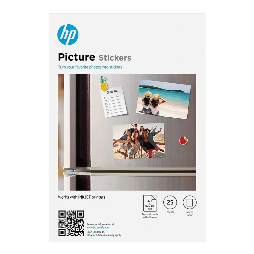 HP Picture Stickers, 4" x 6", 25 Sheets/Pack (8L1U8A) Best Sale