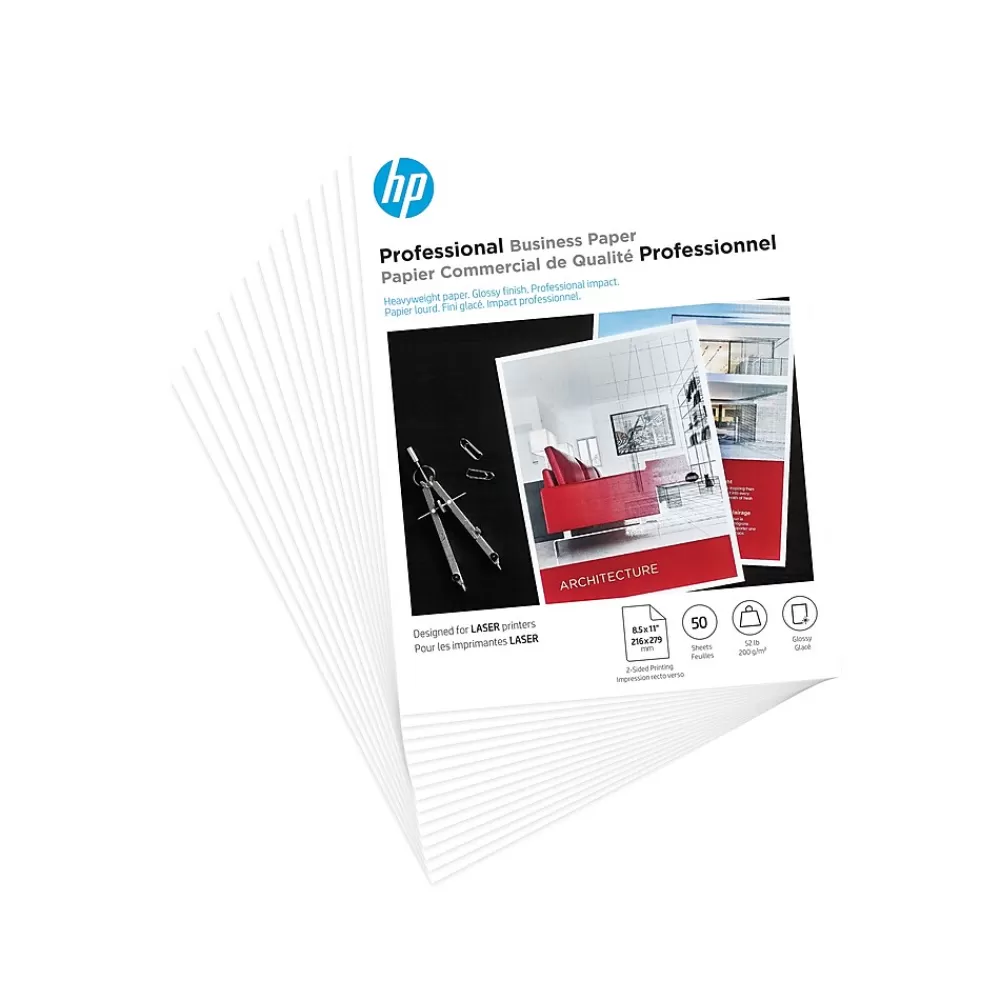 HP Professional Business Glossy Brochure Paper, 8.5" x 11", 50 Sheets/Pack (4WN11A) Best