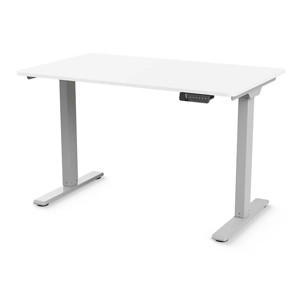 Humanscale eFloat Go 2.0 48"W Electric Rectangular Adjustable Standing Desk, White (FYH12TS2448WH) Clearance
