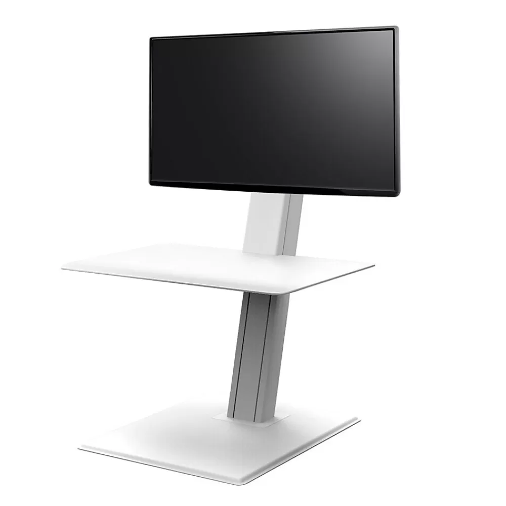 Humanscale QuickStand Eco 28"W Manual Rectangular Adjustable Standing Portable Desk for Single Monitor, White (QSE2SMW) Sale