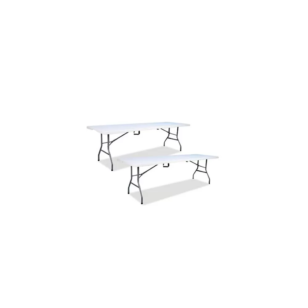 ICEBERG Bifold Resin Folding Table, Rectangular, 94.5" x 29.9" x 30", White Granite Top, 2/Pack (ICE61273) Store