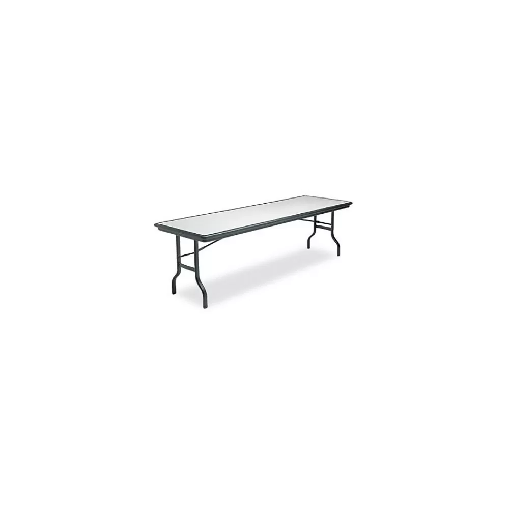 ICEBERG IndestrucTable™ Rectangular Folding Table, Granite/Black, 29"H x 96"W x 30"D Fashion