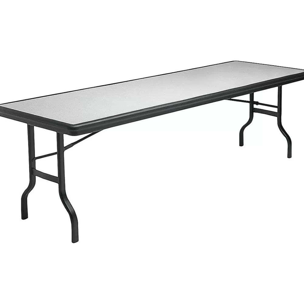 ICEBERG IndestrucTable™ Rectangular Folding Table, Granite/Black, 29"H x 96"W x 30"D Fashion