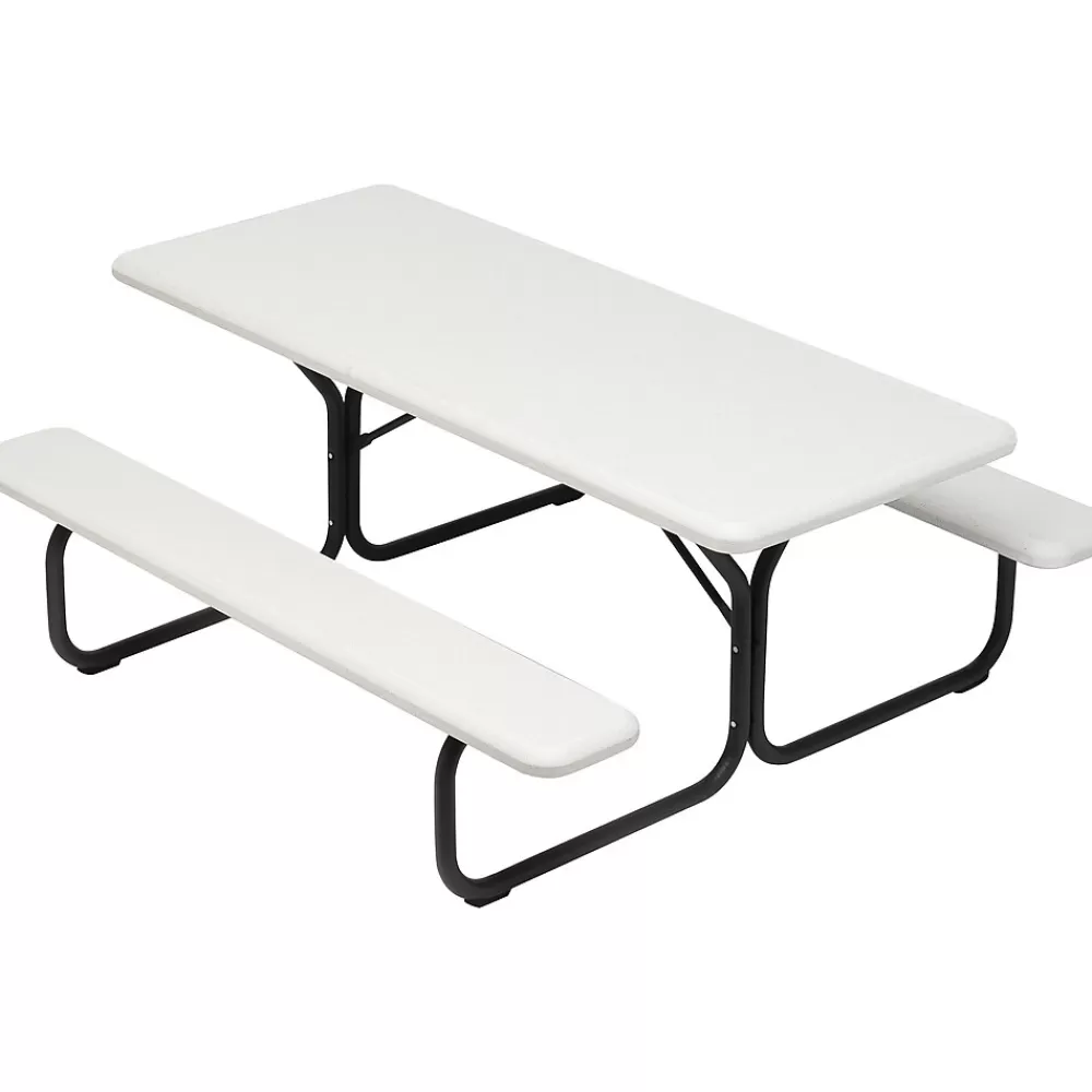 ICEBERG IndestrucTable TOO 1200 Series Picnic Table, Platinum (65923) New