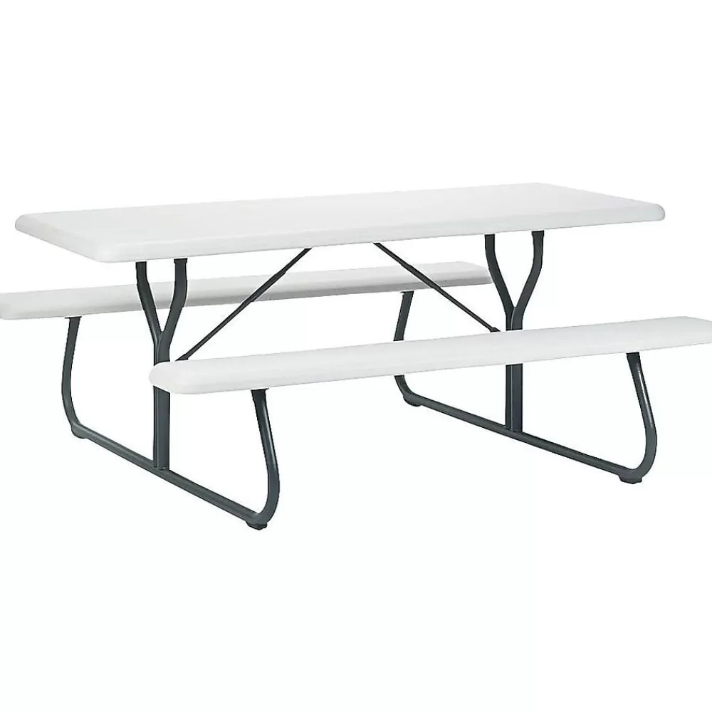 ICEBERG IndestrucTable TOO 1200 Series Picnic Table, Platinum (65923) New