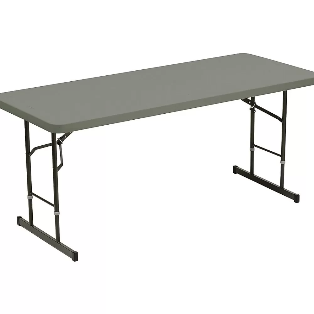 ICEBERG IndestrucTable TOO Adjustable Height Folding Table, 72" x 30", Charcoal (65627) Shop