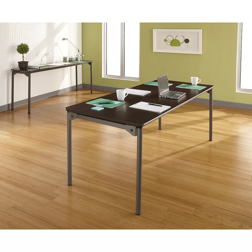 ICEBERG Maxx Legroom Rectangular Folding Table, Walnut, 29 1/2"H x 72"W x 30"D Sale