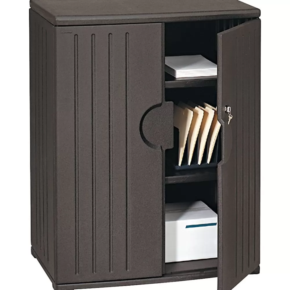 ICEBERG ® Officeworks® Polyethylene Storage Cabinet, Non-Assembled, 46Hx36Wx22D", Black Cheap