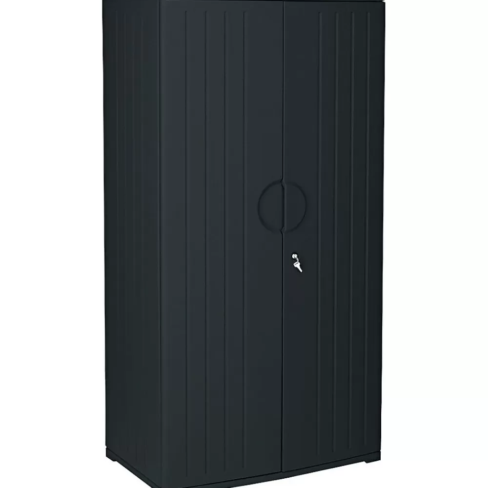 ICEBERG ® Officeworks® Polyethylene Storage Cabinet, Non-Assembled, 72Hx36Wx22D", Black Shop