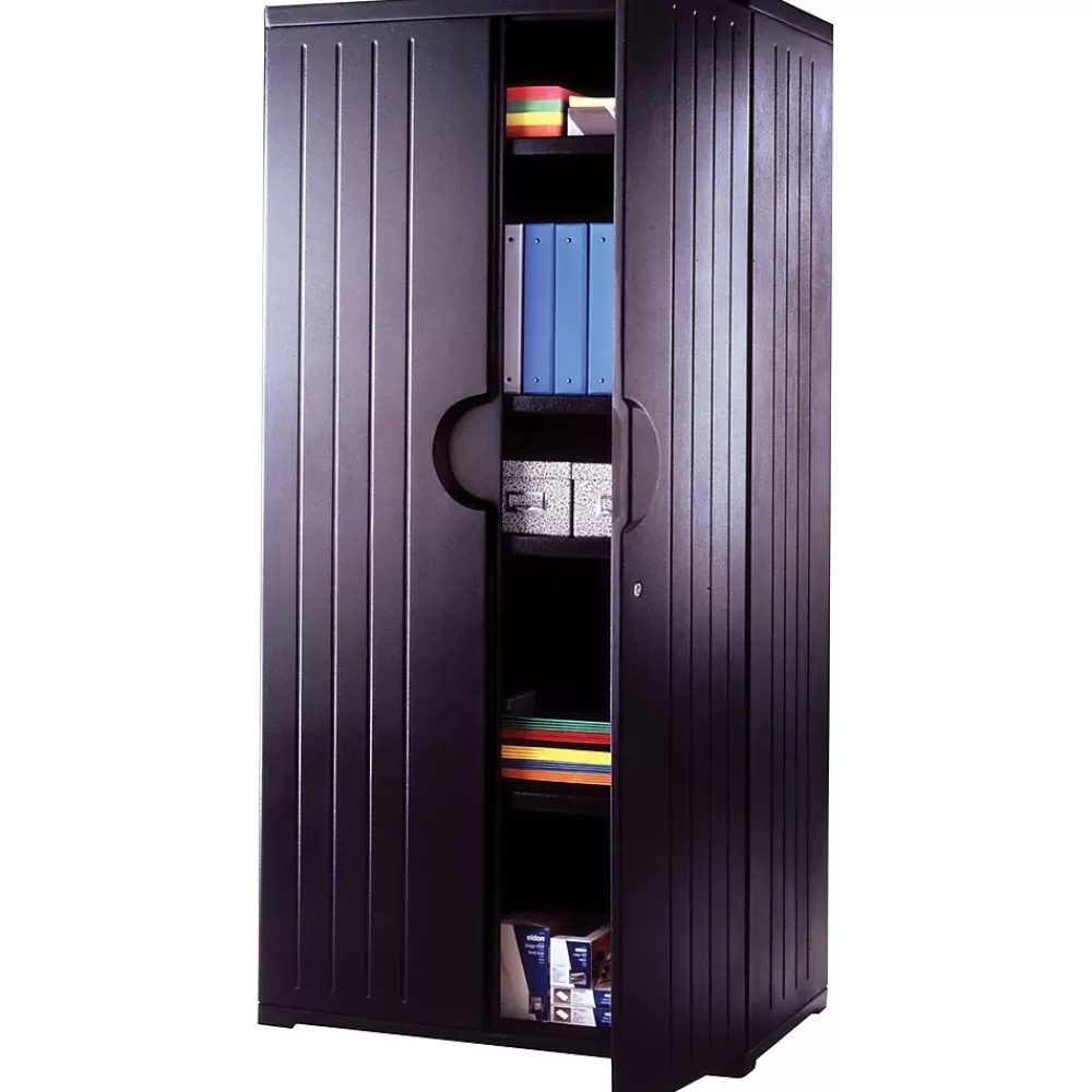 ICEBERG ® Officeworks® Polyethylene Storage Cabinet, Non-Assembled, 72Hx36Wx22D", Black Shop