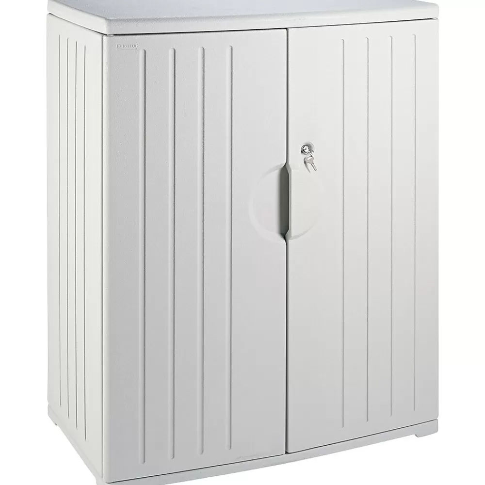 ICEBERG ® Officeworks® Polyethylene Storage Cabinet, Non-Assembled, 46Hx36Wx22D", Platinum Shop