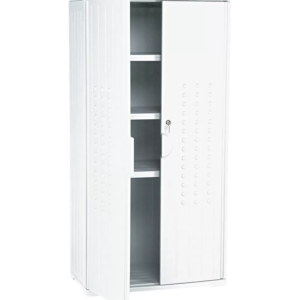 ICEBERG ® Officeworks® Polyethylene Storage Cabinet, Non-Assembled, 66Hx33Wx18D", Platinum Online