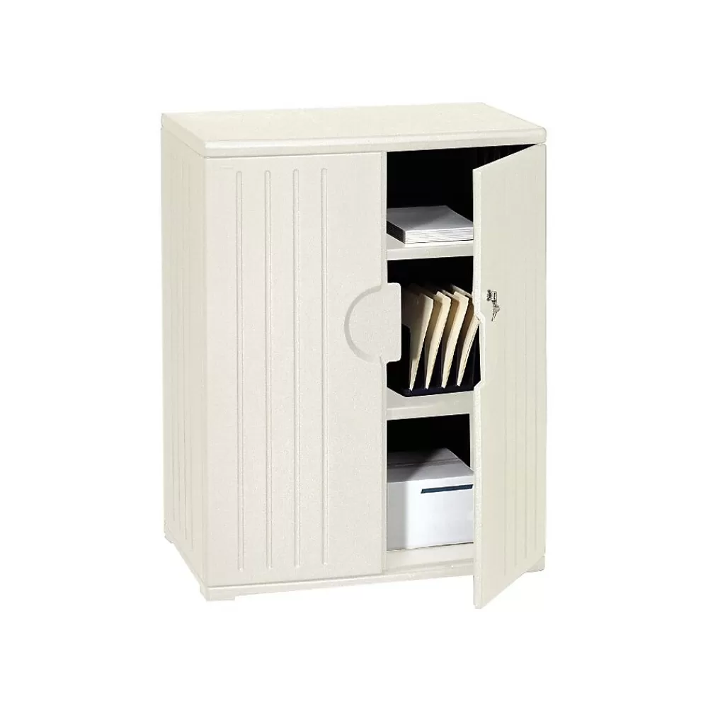 ICEBERG ® Officeworks® Polyethylene Storage Cabinet, Non-Assembled, 46Hx36Wx22D", Platinum Shop