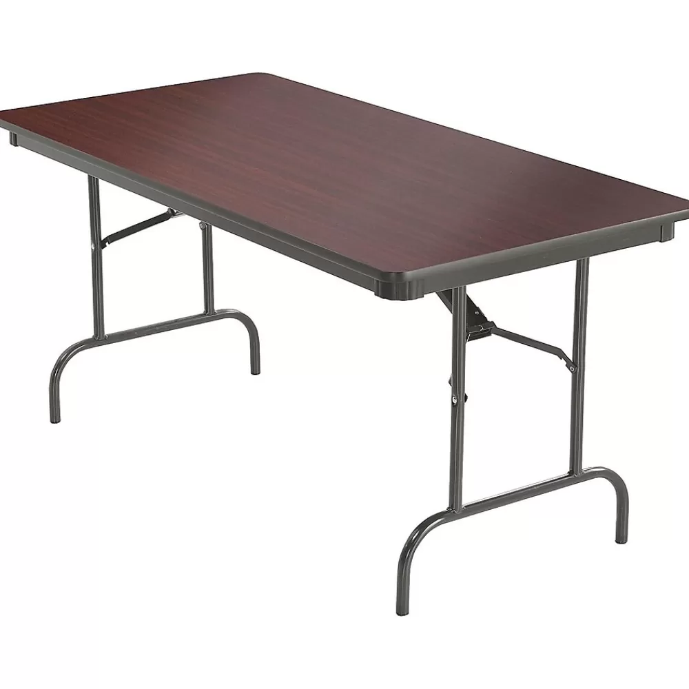 ICEBERG Premium Folding Table, 60" x 30", Mahogany (55214) Cheap