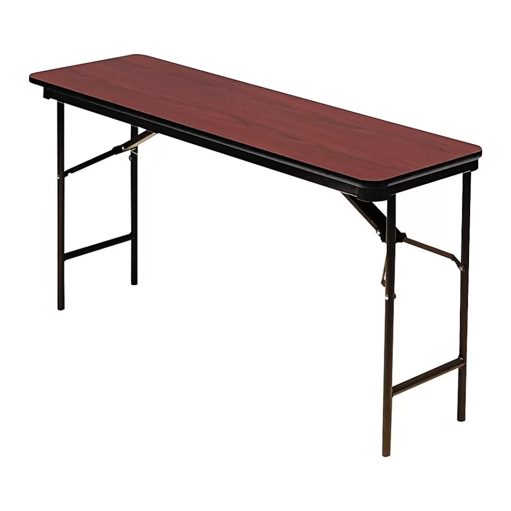 ICEBERG Premium Folding Table, 72" x 18", Mahogany/Brown (55284) Cheap