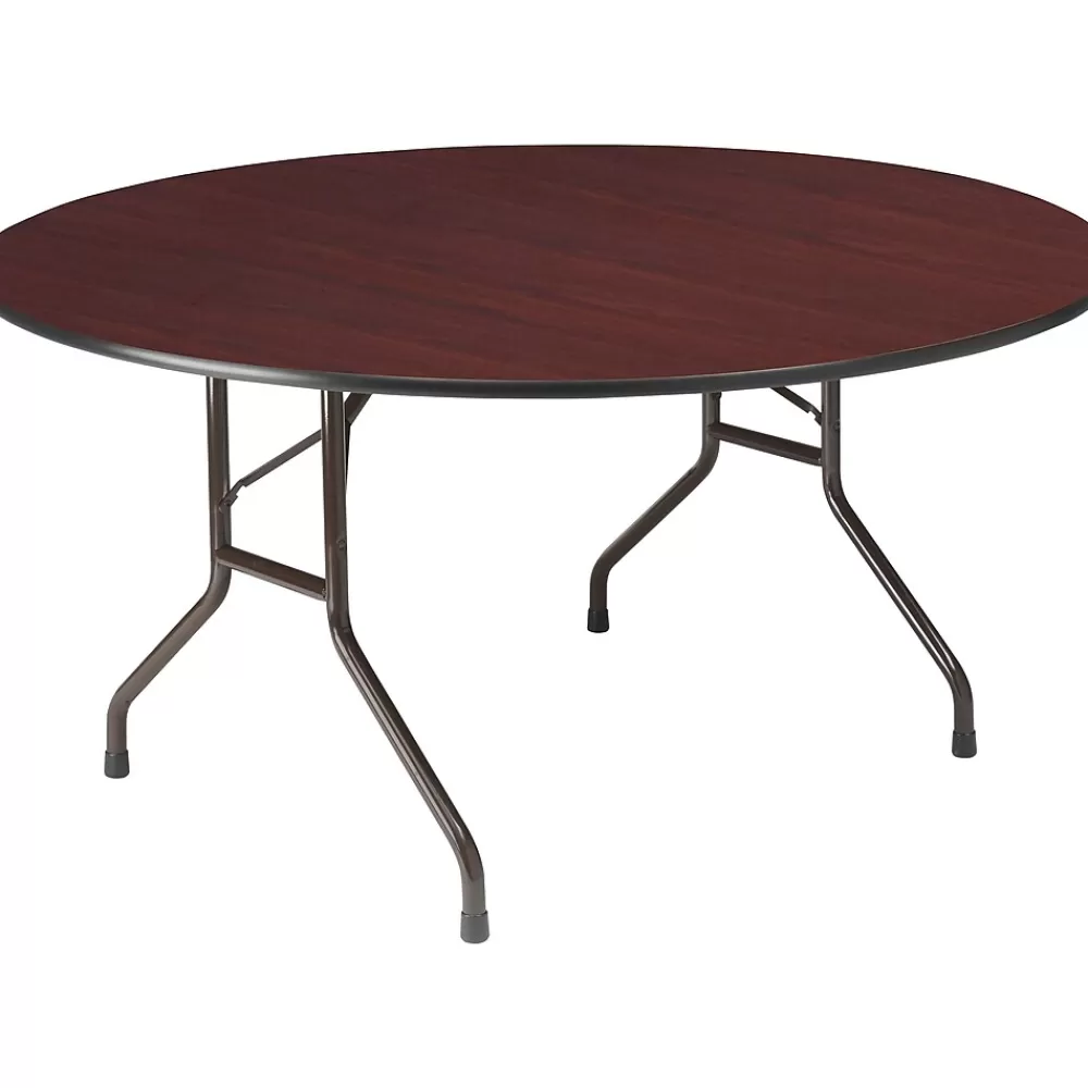 ICEBERG Premium Folding Table, 60"Dia., Mahogany (55264) Cheap