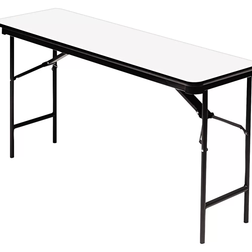 ICEBERG ® Premium Wood Laminate Folding Tables, 60x18", Gray Fashion