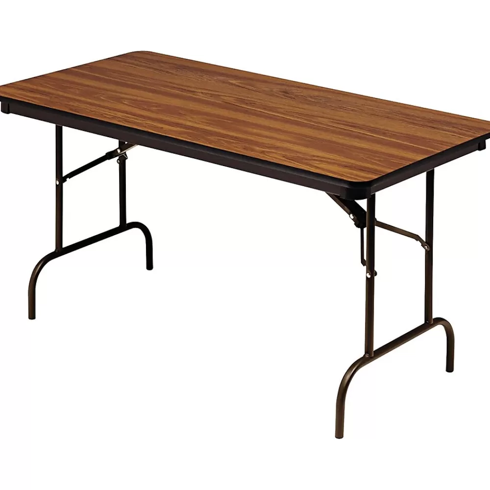 ICEBERG ® Premium Wood Laminate Folding Tables, 60x30", Oak Fashion