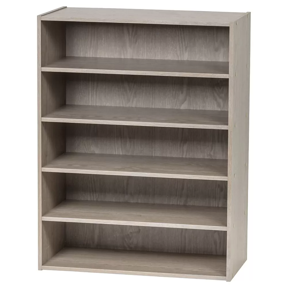 Iris 31.51" 5-Shelf Bookcase, Gray (596987) Discount