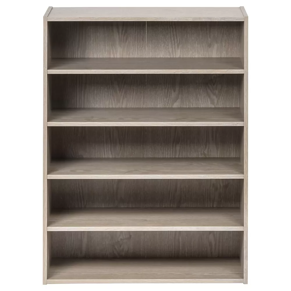 Iris 31.51" 5-Shelf Bookcase, Gray (596987) Discount