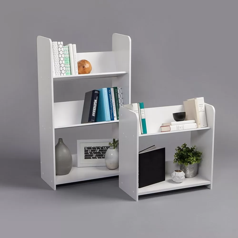 Iris 3-Tier Tilted Shelf Book Rack, White (596102) Best Sale