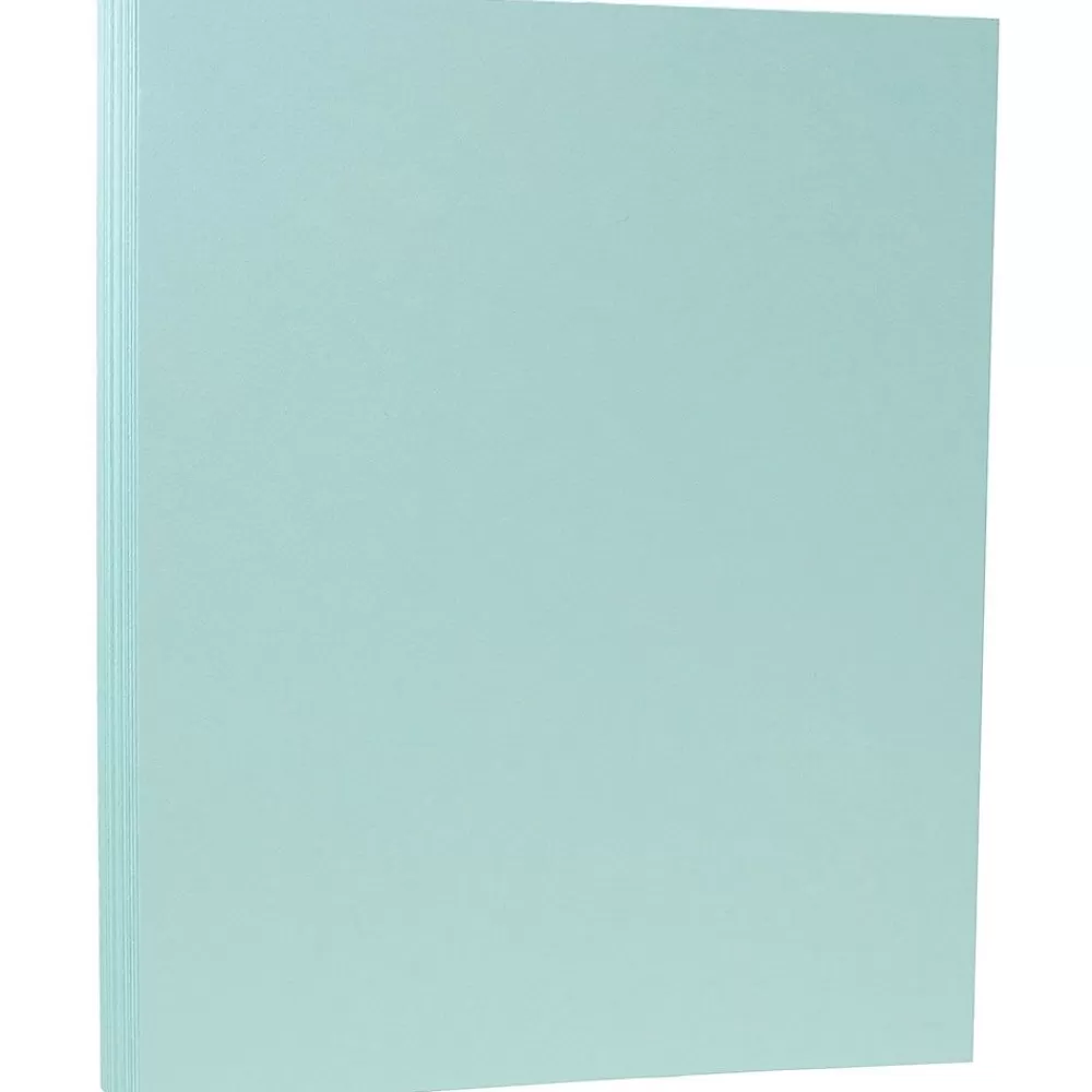 JAM Paper 80 lb. Cardstock Paper, 8.5" x 11", Aqua Blue, 50 Sheets/Pack (1524370) Flash Sale