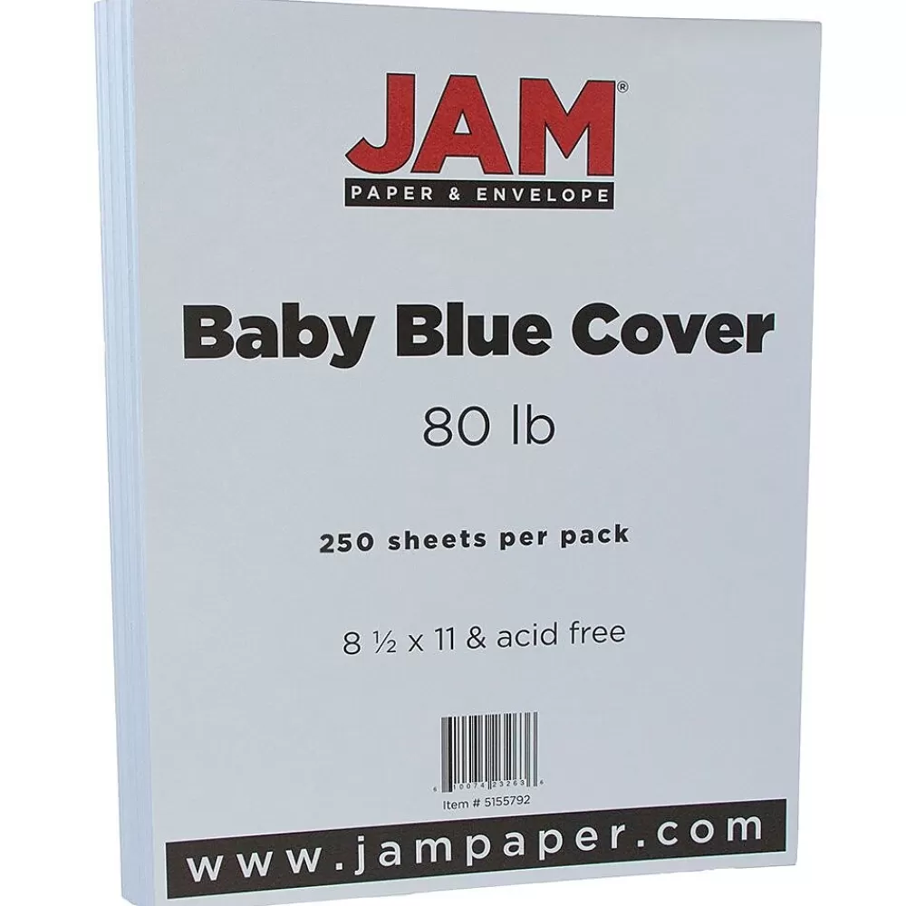 JAM Paper 80 lb. Cardstock Paper, 8.5" x 11", Baby Blue, 250 Sheets/Ream (5155792B) Shop