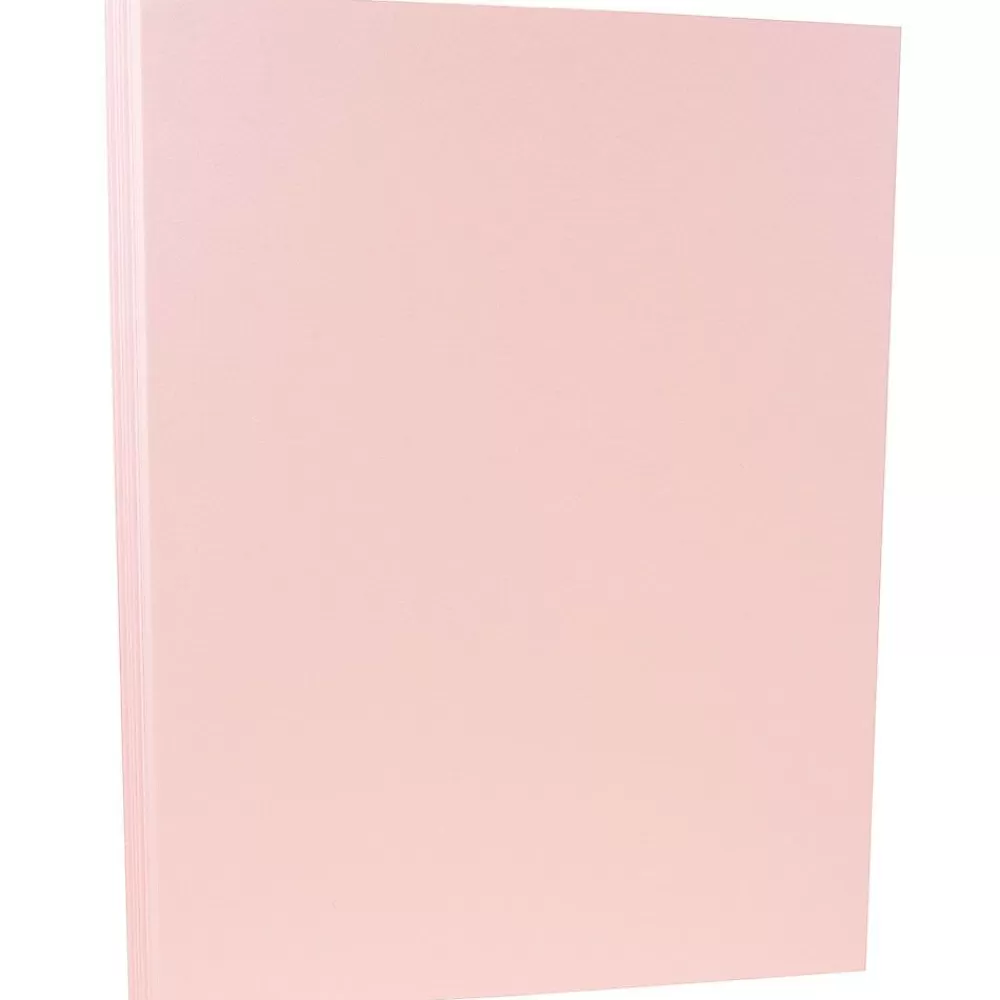 JAM Paper 80 lb. Cardstock Paper, 8.5" x 11", Baby Pink, 50 Sheets/Pack (5155791) Flash Sale