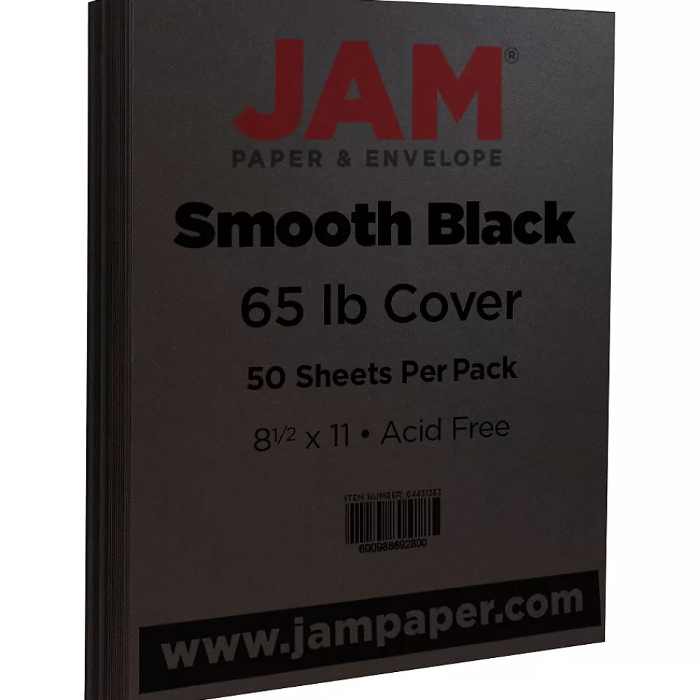 JAM Paper 65 lb. Cardstock Paper, 8.5" x 11", Black, 50 Sheets/Pack (64431263) Best Sale