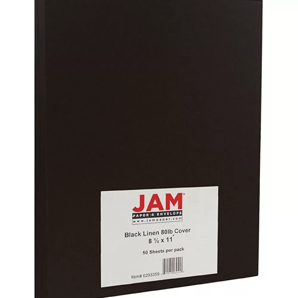 JAM Paper 80 lb. Cardstock Paper, 8.5" x 11", Black, 50 Sheets/Pack (6293359) Best Sale