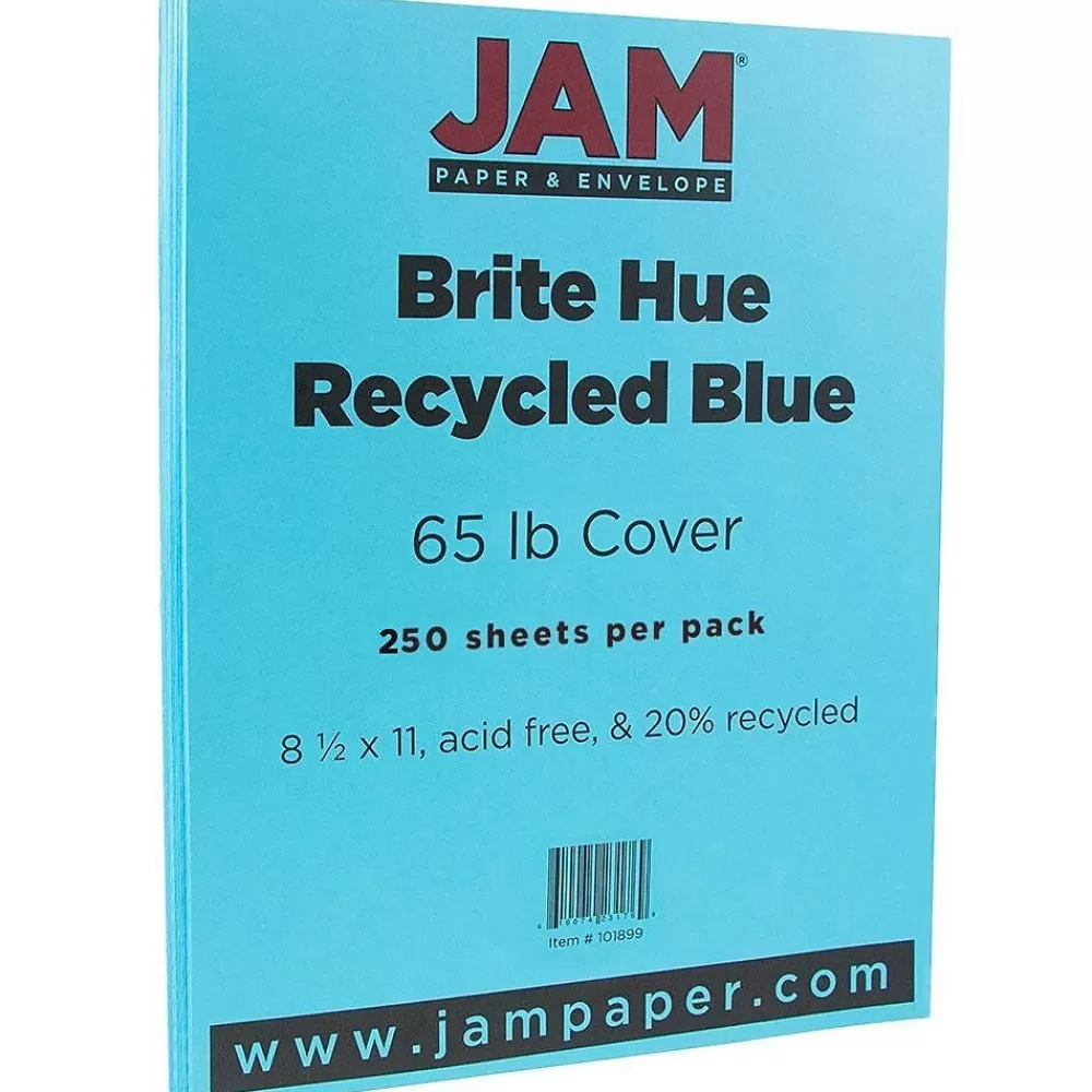 JAM Paper 65 lb. Cardstock Paper, 8.5" x 11", Blue, 250 Sheets/Ream (101899B) Best Sale