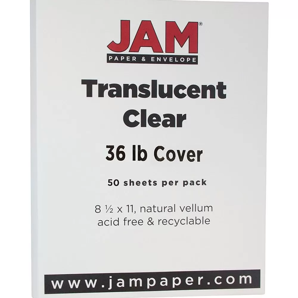 JAM Paper 36 lb. Cardstock Paper, 8.5" x 11", Clear, 50 Sheets/Pack (1566) Shop