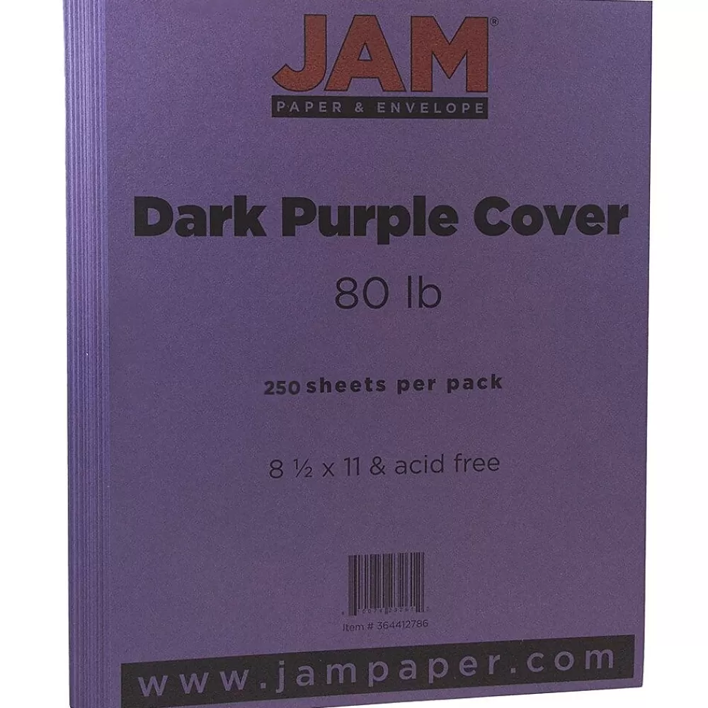 JAM Paper 80 lb. Cardstock Paper, 8.5" x 11", Dark Purple, 250 Sheets/Ream (364412786B) Discount