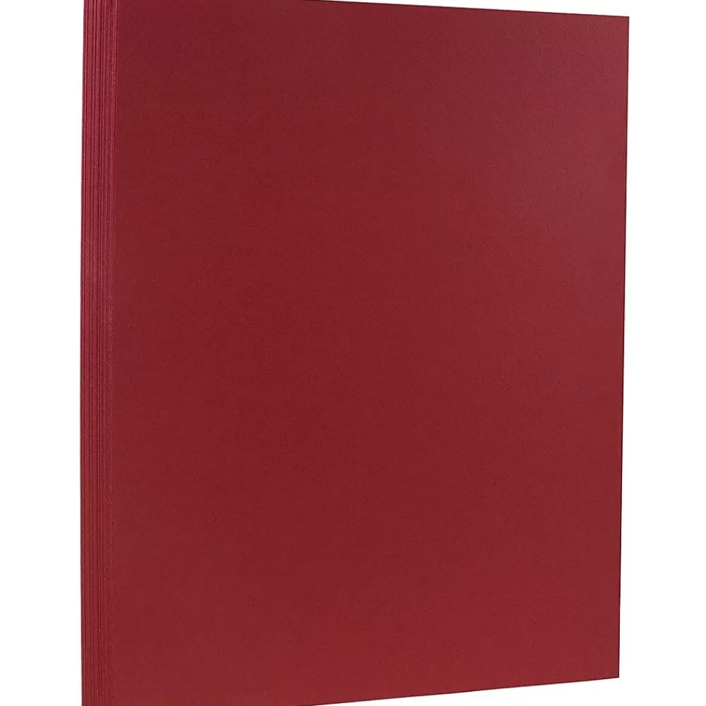 JAM Paper 80 lb. Cardstock Paper, 8.5" x 11", Dark Red, 50 Sheets/Pack (46395837) Shop