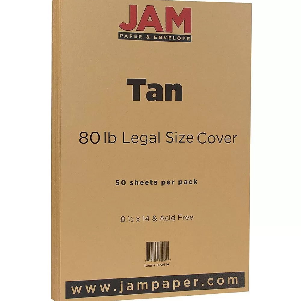 JAM Paper 80 lb. Cardstock Paper, 8.5" x 14", Light Brown Tan, 50 Sheets/Pack (16729546) Online