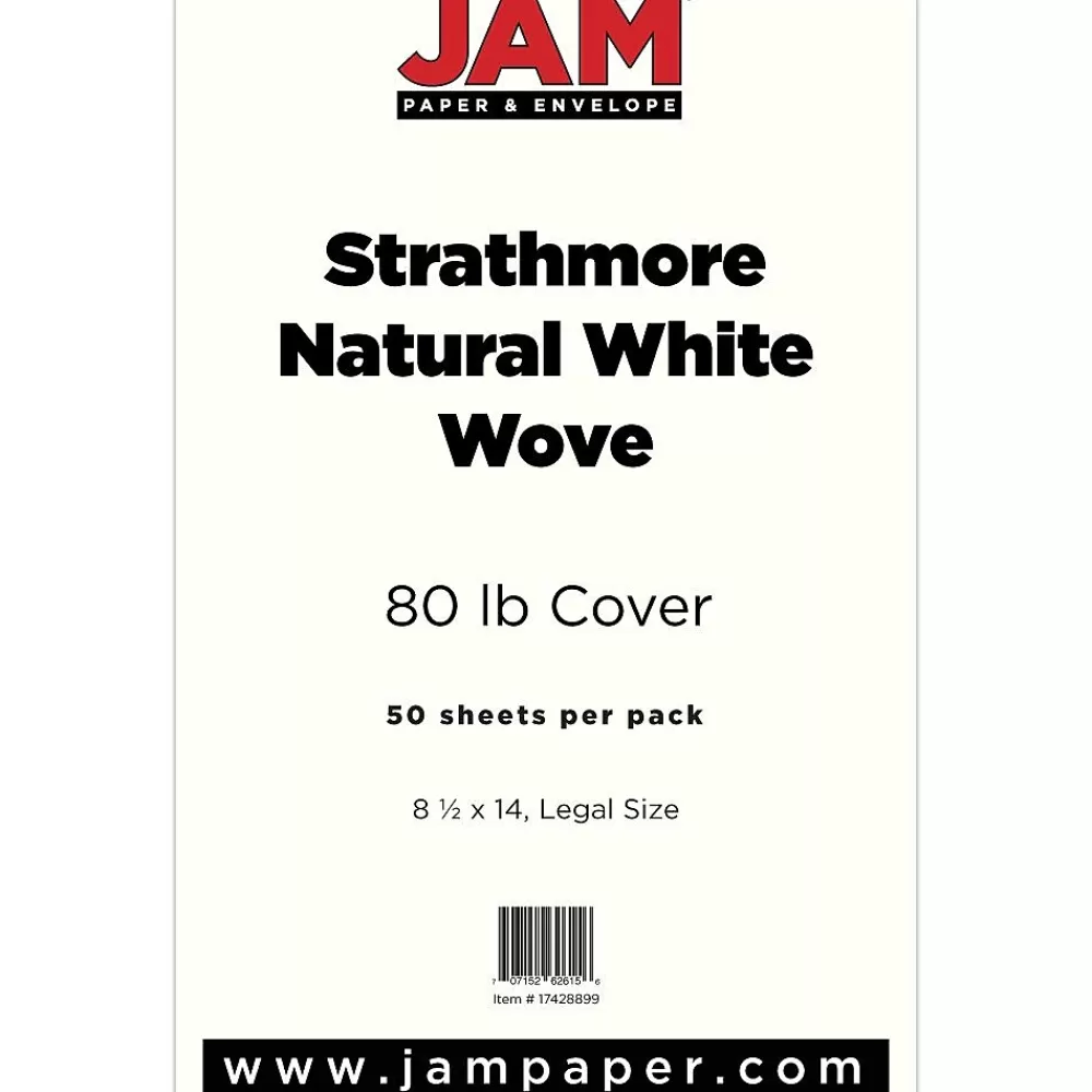 JAM Paper 80 lb. Cardstock Paper, 8.5" x 14", Natural White, 50 Sheets/Pack (17428899) Hot