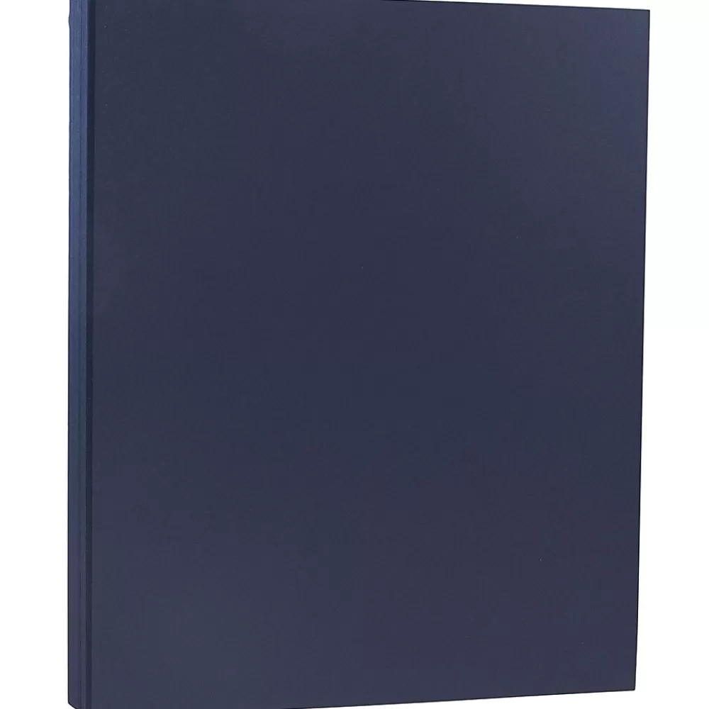 JAM Paper 80 lb. Cardstock Paper, 8.5" x 11", Navy Blue, 50 Sheets/Pack (LEBA242) Cheap