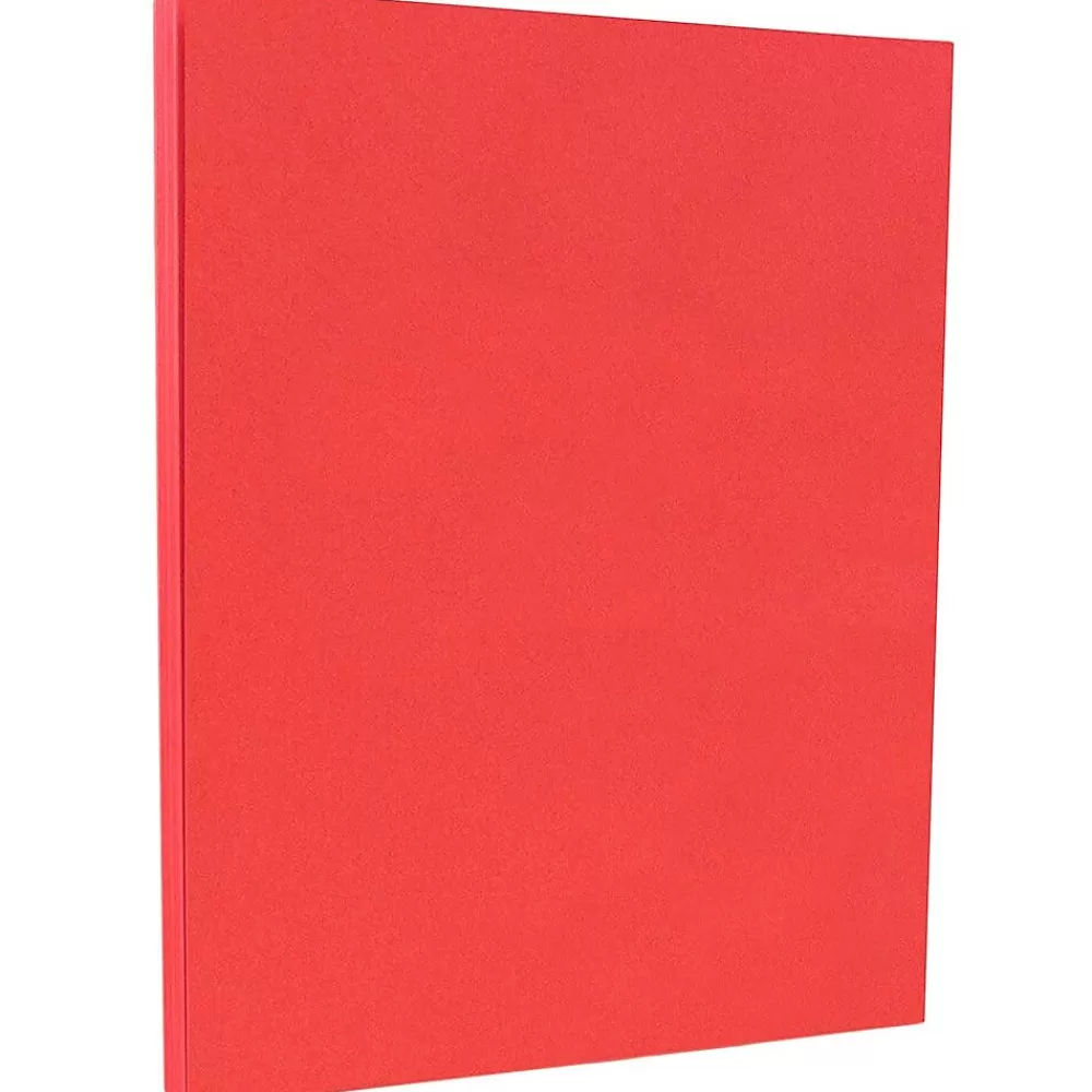 JAM Paper 65 lb. Cardstock Paper, 8.5" x 11", Red, 50 Sheets/Pack (101378) New