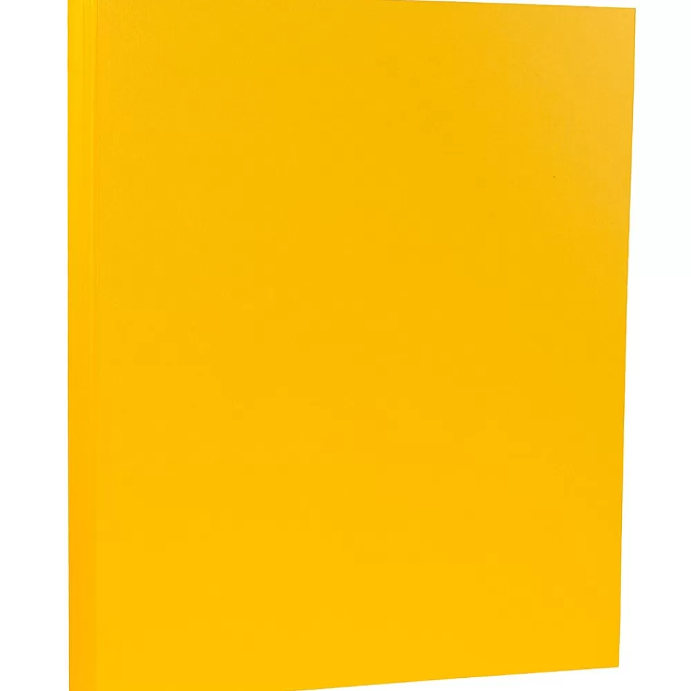 JAM Paper 80 lb. Cardstock Paper, 8.5" x 11", Sunflower Yellow, 50 Sheets/Pack (16729203) Hot