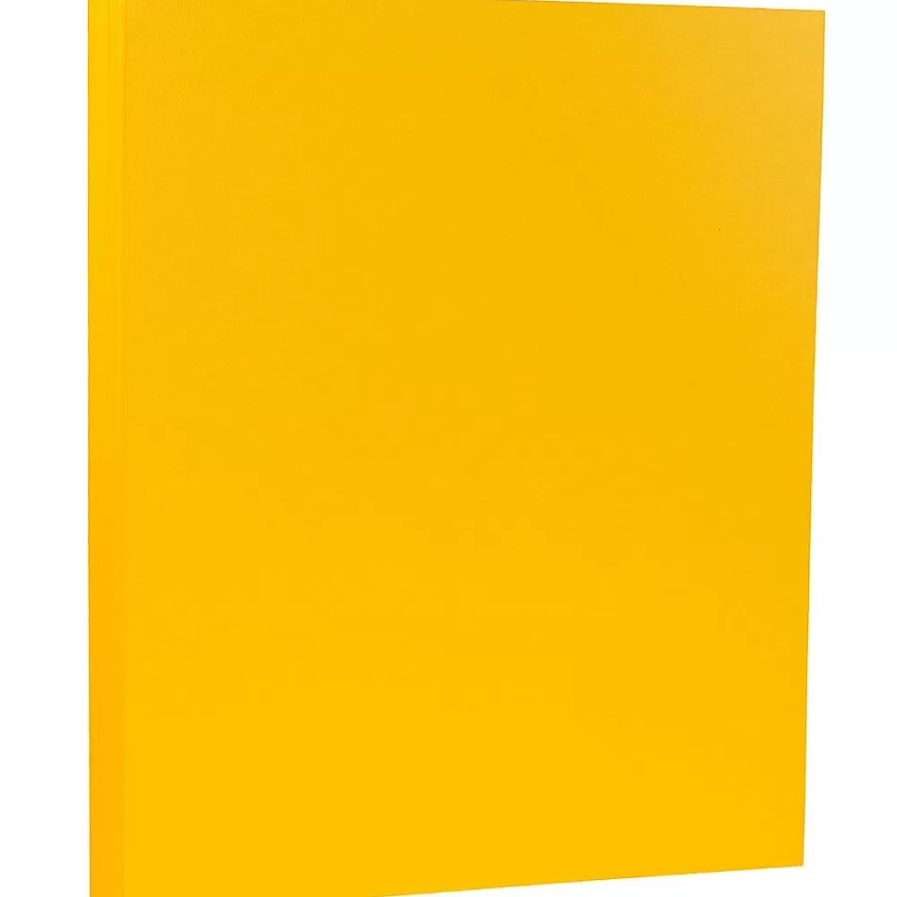 JAM Paper 80 lb. Cardstock Paper, 8.5" x 11", Sunflower Yellow, 250 Sheets/Ream (16729203B) Best