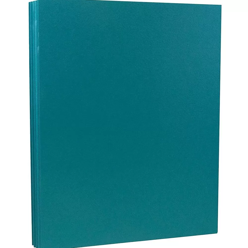 JAM Paper 80 lb. Cardstock Paper, 8.5" x 11", Teal, 50 Sheets/Pack (1524384) Cheap