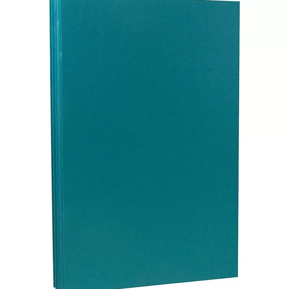 JAM Paper 80 lb. Cardstock Paper, 8.5" x 14", Teal Blue, 50 Sheets/Pack (16729449) Fashion