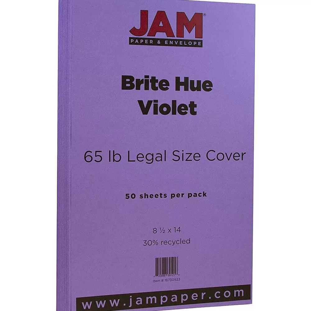 JAM Paper 65 lb. Cardstock Paper, 8.5" x 14", Violet Purple, 50 Sheets/Pack (16730933) Online