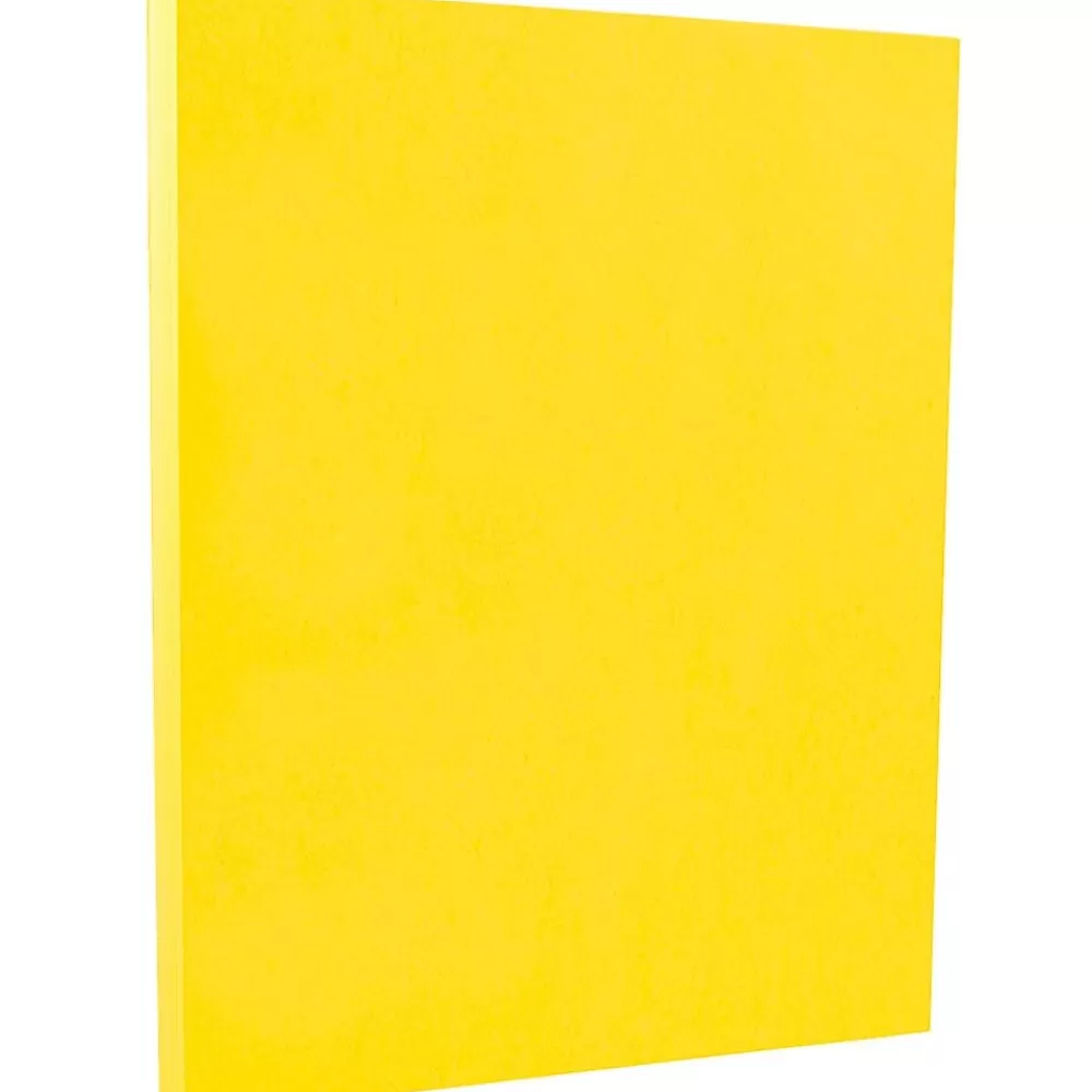 JAM Paper 65 lb. Cardstock Paper, 8.5" x 11", Yellow, 50 Sheets/Pack (104018) Clearance