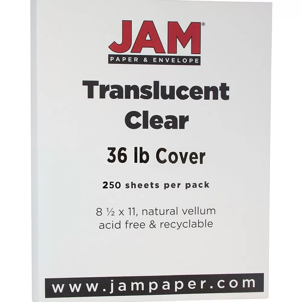 JAM Paper 36 lb. Cover Paper, 8.5" x 11", Clear, 250 Sheets/Ream (1566B) Best Sale