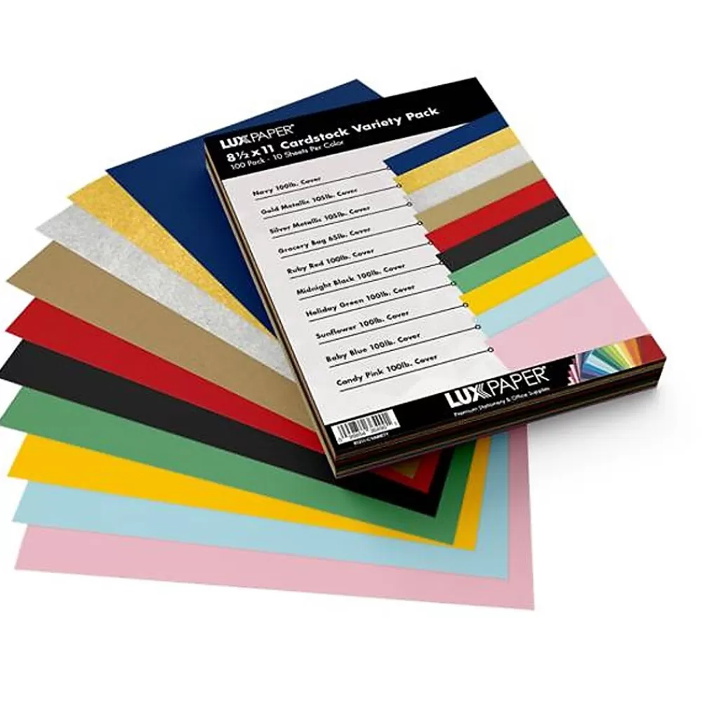 JAM Paper 8.5" x 11" Cardstock, 100lb, Variety Pack , 100/pack (81211-C-VRTY-1) Cheap