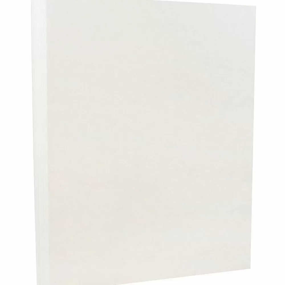 JAM Paper 8.5" x 11" Parchment Cardstock, 65lb, White, 100/pack (171114G) Discount