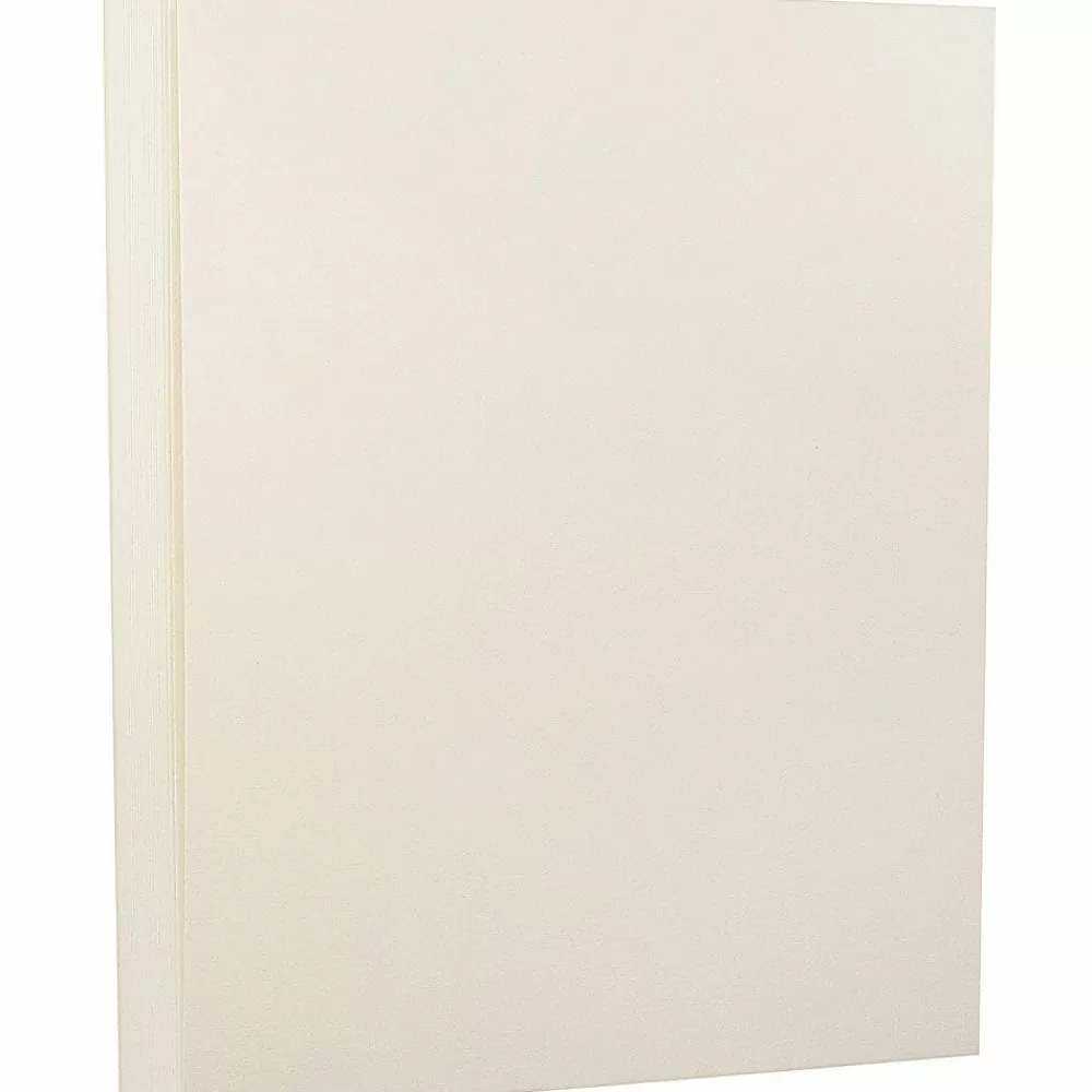 JAM Paper 8.5" x 11" Strathmore Cardstock, 88lb, Natural White Linen, 100/pack (144010G) Clearance