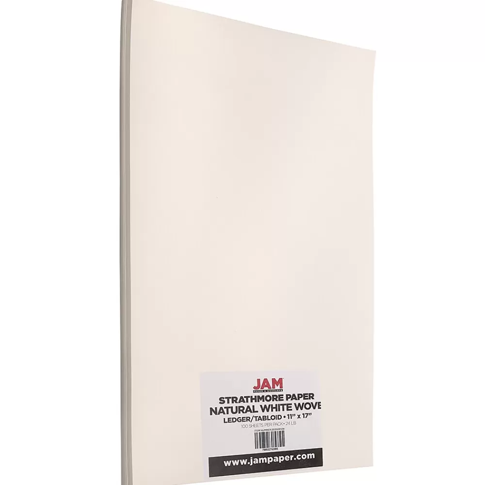 JAM Paper 11" x 17" Strathmore Paper, 24 lbs., 100 Brightness, 100 Sheets/Pack (203926538) Shop