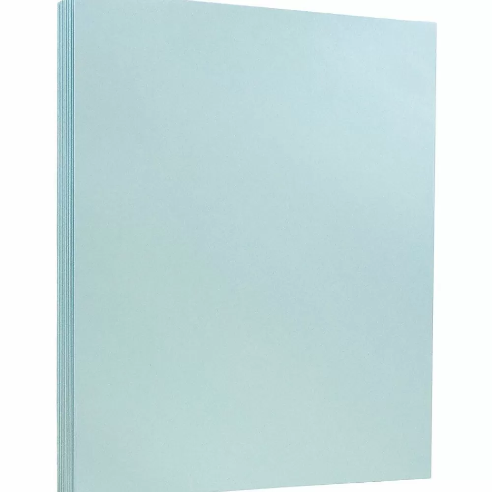 JAM Paper 8.5" x 11" Vellum Bristol Cardstock, 110lb, Blue, 100/pack (216916789G) New